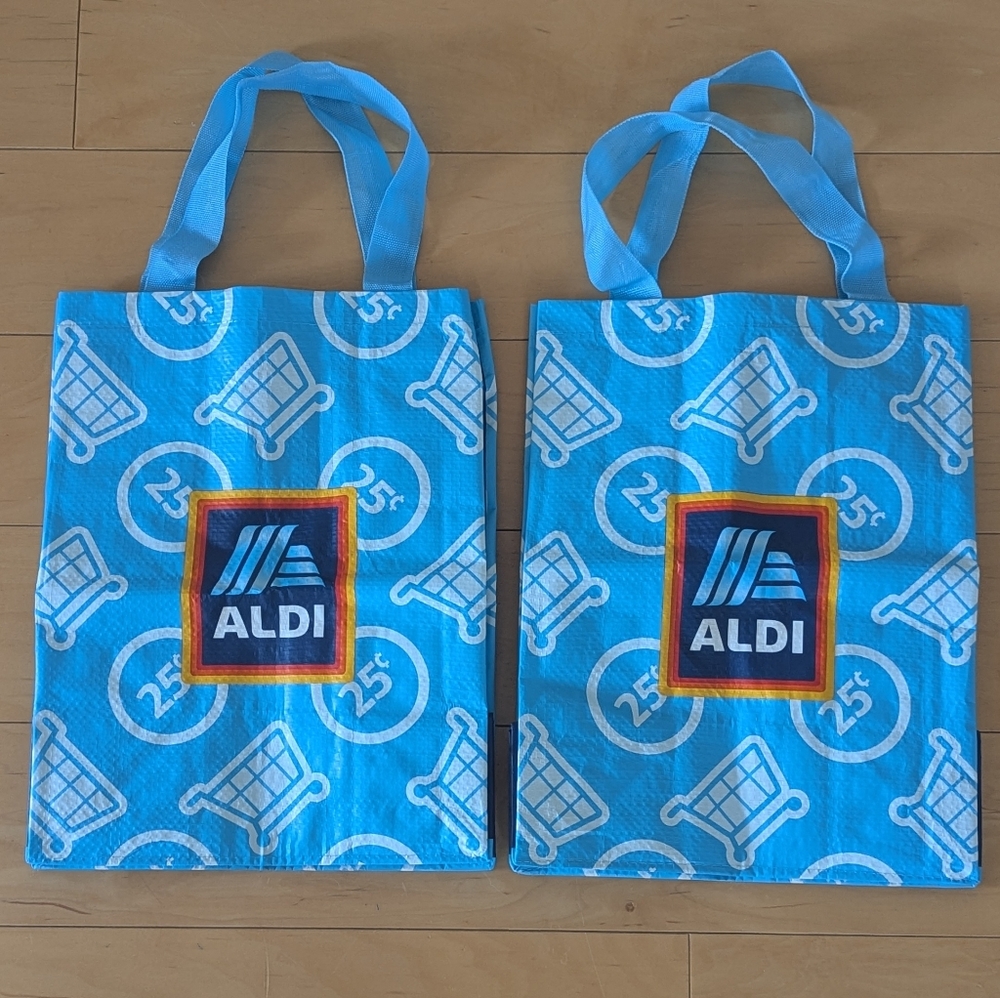 Aldi Reusable Grocery Tote Bags Set of 2 Eco Shopping Bags
